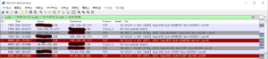 両ファイルの転送終了後ソケットが閉じられたときの Wireshark の表示