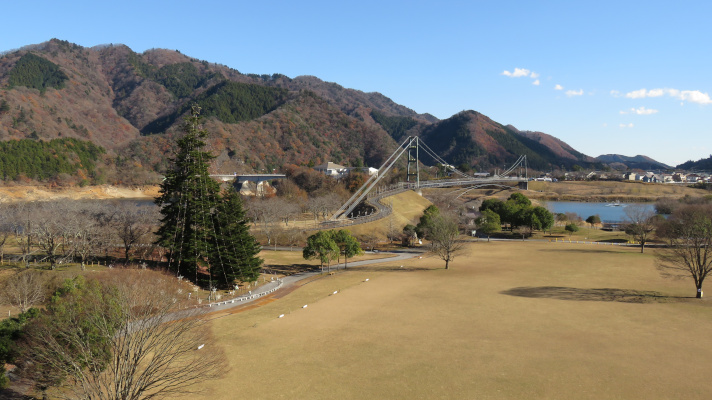 宮ケ瀬湖畔園地の斜面の上から撮った写真(3)
